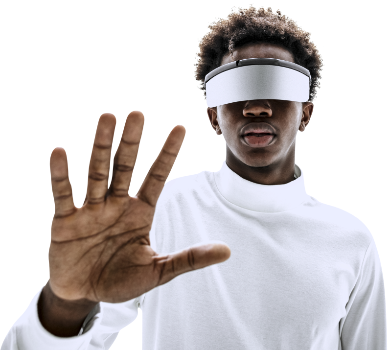 Boy with Virtual Reality glasses